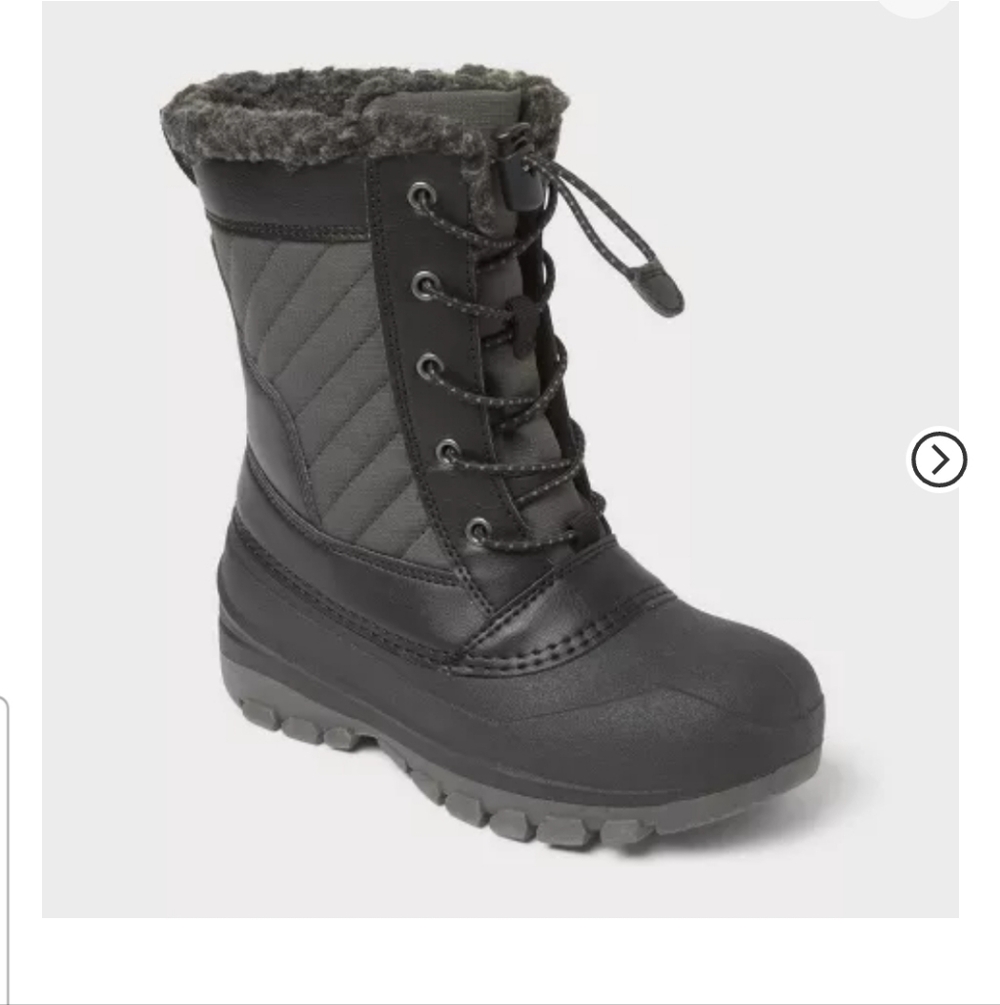 New With Tags Black Quilted Winter Boots